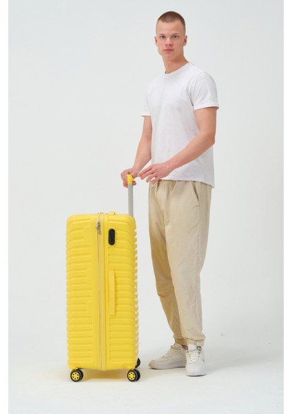 Unisex Sarı Büyük Boy Silikon Kırılmaz Pp Valiz modelleri