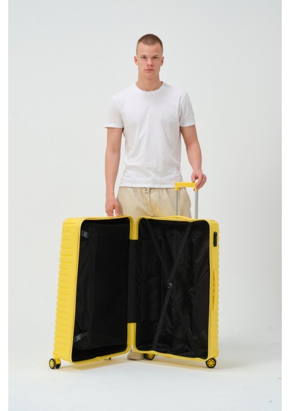 Unisex Sarı Büyük Boy Silikon Kırılmaz Pp Valiz fırsatları