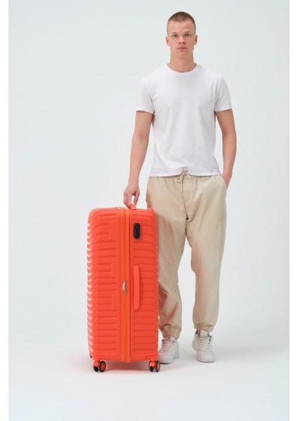 Unisex Turuncu Büyük Boy Silikon Kırılmaz Pp Valiz fiyatları