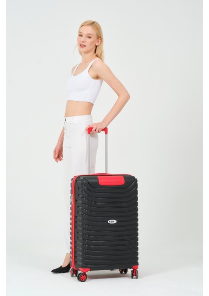 Unisex Füme Turuncu 3'lü Set Silikon Kırılmaz Pp Valiz fiyatları