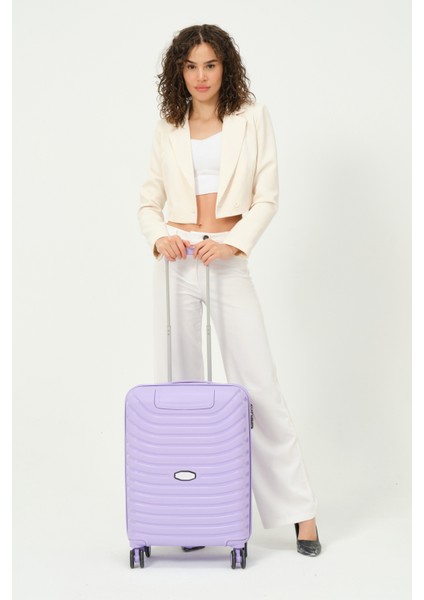 Unisex Lila Kabin Boy Küçük Silikon Kırılmaz Pp Valiz