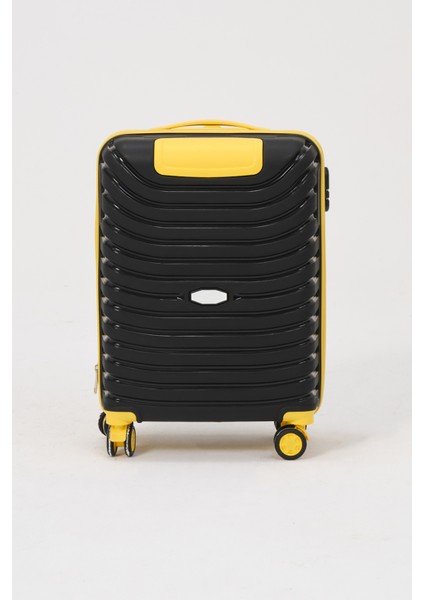 Unisex Siyah Sarı Kabin Boy Küçük Silikon Kırılmaz Pp Valiz modelleri