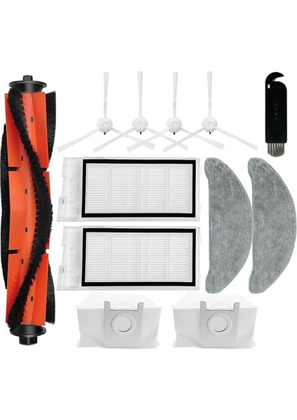 Eve Plus SDJ01RM Robot Süpürge Yedek Parça Aksesuarları Ana Yan Fırça Hepa Filtre Paspas Bezi Toz Torbası (Yurt Dışından)