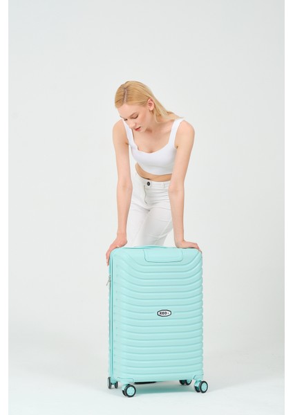 Unisex Turkuaz 3'lü Set Silikon Kırılmaz Pp Valiz fiyatları