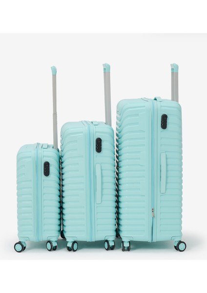 Unisex Turkuaz 3'lü Set Silikon Kırılmaz Pp Valiz modelleri
