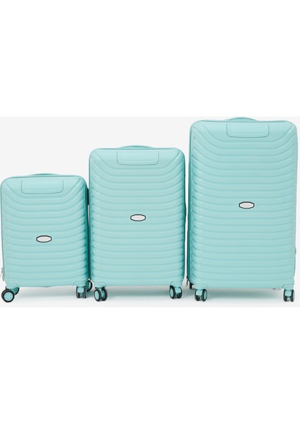 Unisex Turkuaz 3'lü Set Silikon Kırılmaz Pp Valiz fırsatları