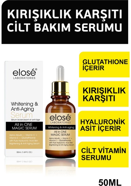 Lazer Epilasyon ve Peeling Sonrası Güneş Koruma Whitening And Anti Wrinkle Cilt Bakım Serumu 50 Ml.