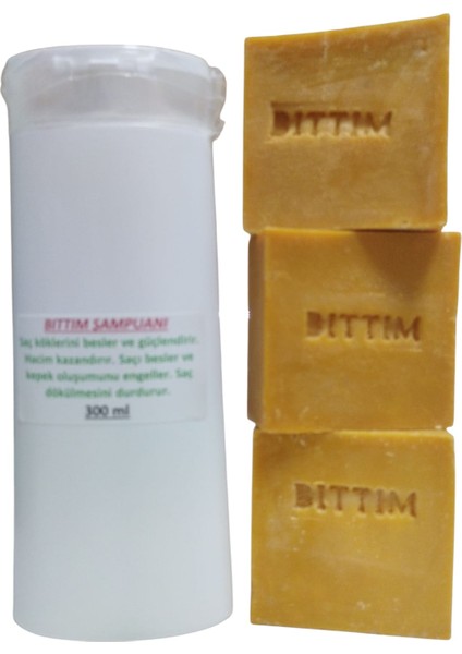 %100 Doğal Bıttım Şampuanı 300 ml + 3 Adet Bıttım Sabunu modelleri