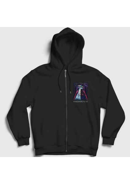 Unisex Siyah Imaginal Mystery Tour Magdalena Bay Fermuarlı Kapüşonlu Sweatshirt