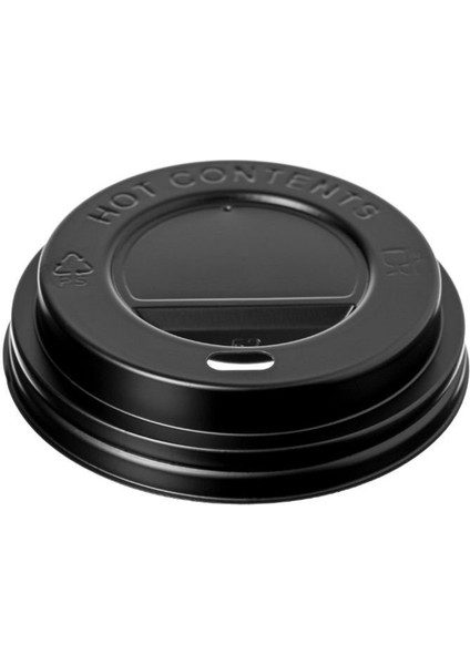 4 Oz Sıcak Içecek Bardak Kapağı Siyah (62 mm Çap) 100 Adet