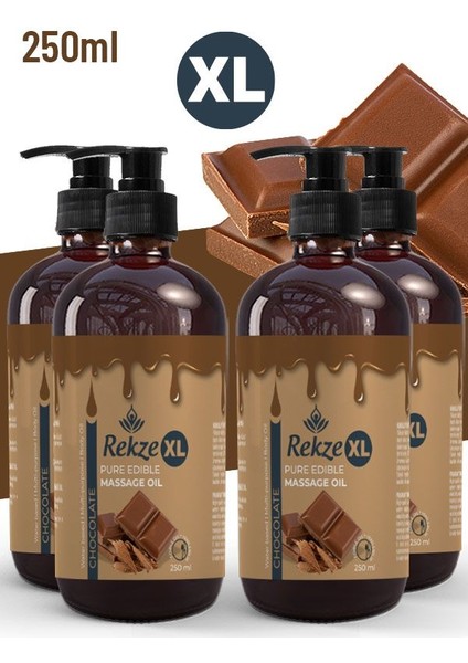 4’li 250 ml Çikolata Aromalı Masaj Yağı – Doğal ve Cilt Dostu