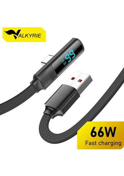 66W Hızlı Şarj Kablosu – LED Ekranlı Type-C To USB Data Vertical Yatay Kablo 130CM fiyatları