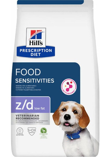 Hills Prescription Diet Food Sensitivies Z/d Low Fat Hidrolize Soyalı Köpek Maması 10 kg