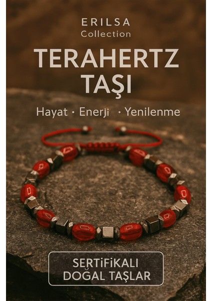 Sertifikalı Terahertz - Kırmızı Kuvars Taşı Bileklik Hayat Enerjisi ve Ruhsal Yenilenme Taşı