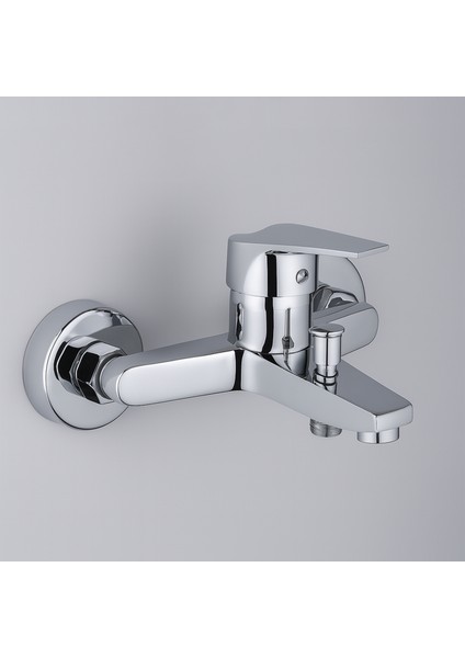 Premium Tek Kollu Aç Kapa Krom Banyo Bataryası Duvar Tipi Armatür Modern Tasarım Sıcak Soğuk Ayarlı indirimleri