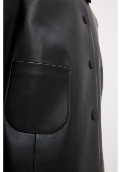 Bebe Yaka Deri Ceket Siyah 11944319000 fiyatları