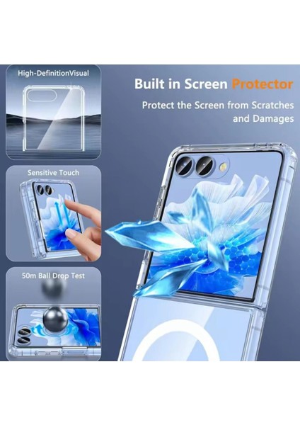 Samsung Galaxy Z Flip 7 Kılıf Embos Manyetik Şarj Özellikli Kapak modelleri