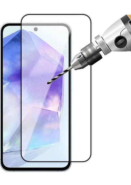 Samsung Galaxy A55 Kırılmaz Cam Tam Ekran Koruyucu Çizilmez Anti-Statik 5d Temperli Gerçek Koruma