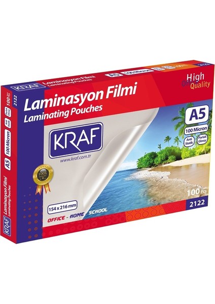 Laminasyon Filmi Parlak A5 100 Mic 100'lü (2122)