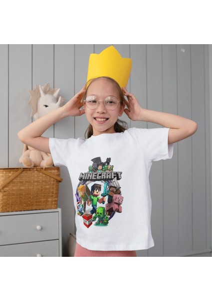 Garten Of Banban Baskılı Unisex Çocuk Tişört T-Shirt Yetişkin Beyaz modelleri