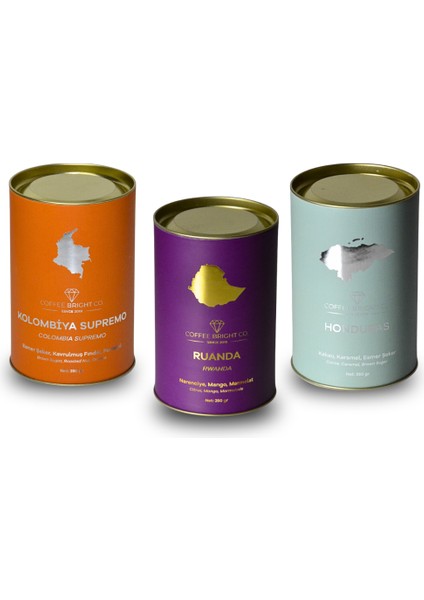 250 gr Honduras + 250 gr Ruanda + 250 gr Kenya Aa Çekirdek Filtre Kahve