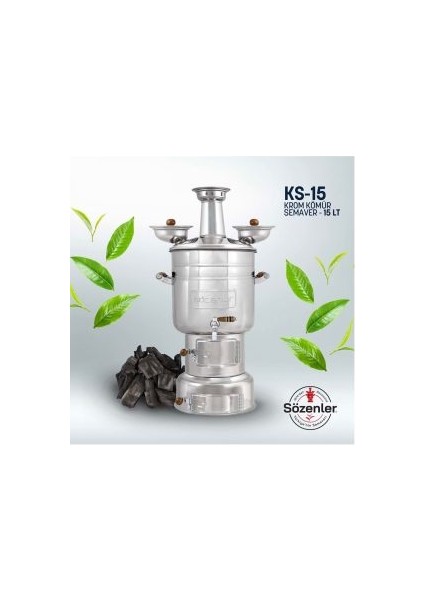 Semaver Sözenler 15 Litre Krom Kömürlü