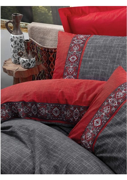 Folk Art Çift Kişilik Ranforce Nevresim Takımı Ardil Kırmızı fiyatları