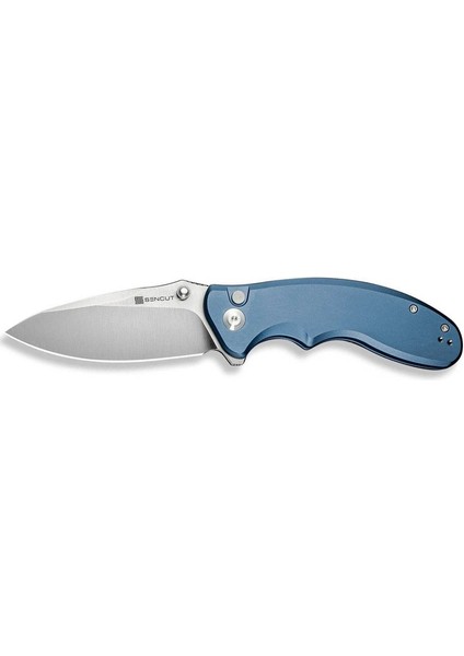 Cybrix Thumb Stud & Flipper & Button Lock Knife Blue Aluminum Handle Çakı