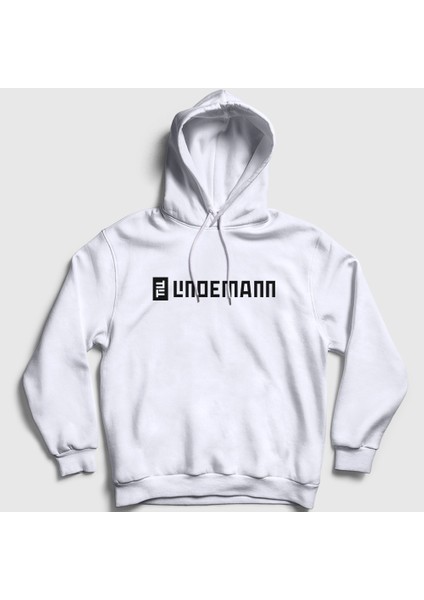 Unisex Beyaz Logo Till Lindemann Kapüşonlu Sweatshirt