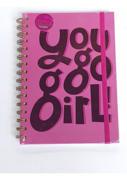 Ecrou A5 Spiralli Lastik Bantlı Pembe Kapaklı Notebook 210X148X16MM fırsatları