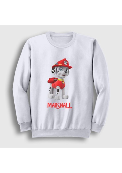 Unisex Beyaz Marshall Paw Patrol Sweatshirt