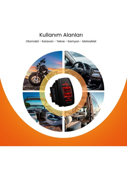 Ch-22 3.1A Çift USB 12-24V Marin Gömme Tip Araç Şarj Soketi modelleri