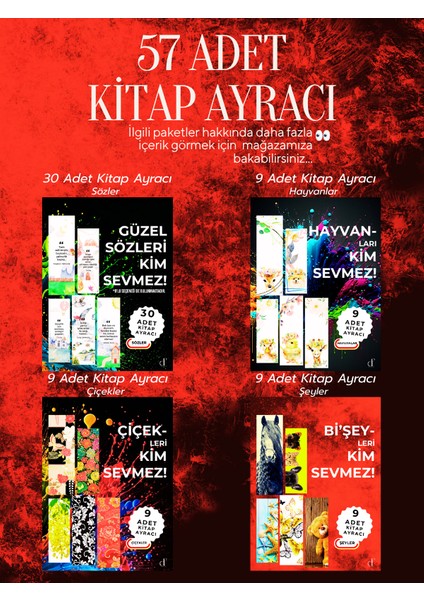 57'li Kitap Ayracı Seti - Özel Paket1 fiyatları