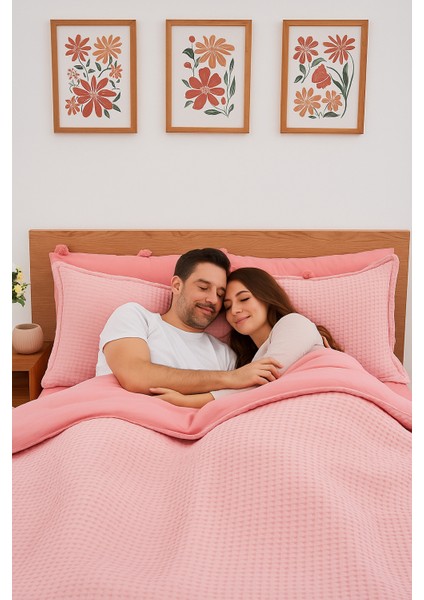 Mont Blanc Organik Pıke Kumaşından Nevresim Takımıçift Kişilik Pudra fiyatları