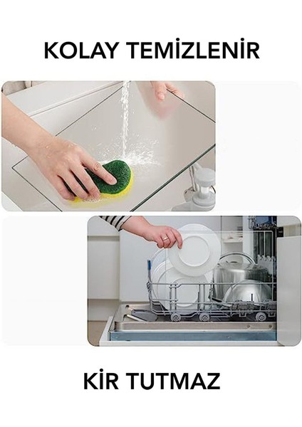 Minimalist Yaprak Cam Kesme Tahtası, Silikon Ayaklı Sunum Kesim Doğrama Tablası, Temperli ve Rodajlı modelleri