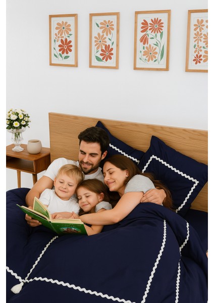 Monte Carlo Özel Tasarım Nevresim Takımı Çift Kişilik Lacivert fiyatları