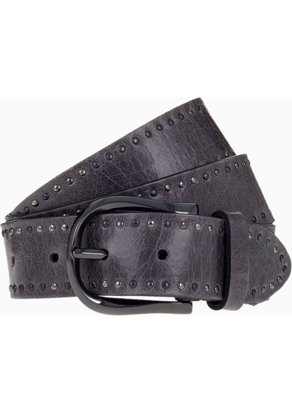 Çivili Kadın Deri Kemer, Lüks Pimli Toka, 75 cm