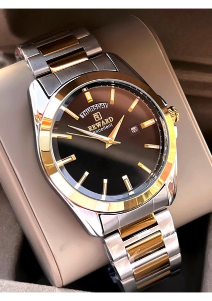 Çelik Kordon 5 Atm Suya Dayanıklı Takvimli Kadran 2 Yıl Garantili Erkek Kol Saati WE.147126.1 fırsatları