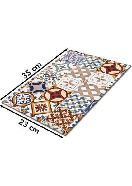 Çini Desen Cam Kesme Tahtası, Silikon Ayaklı, Sunum Kesim Doğrama Tablası, Temperli ve Rodajlı fiyatları