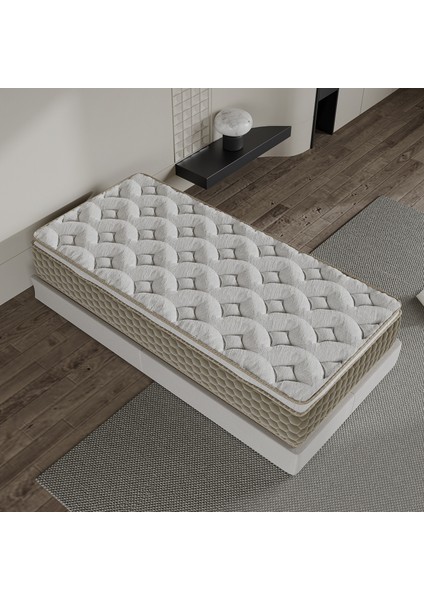 Mocha Tek Kişilik Pedli Paket Yaylı Yatak 30 cm