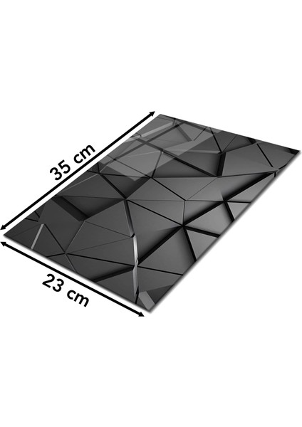 Antrasit Kristal Cam Kesme Tahtası, Silikon Ayaklı, Sunum Kesim Doğrama Tablası, Temperli ve Rodajlı fiyatları