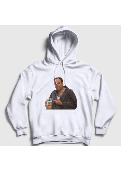 Unisex Beyaz Orange Juice Tony Soprano Sopranos Kapüşonlu Sweatshirt