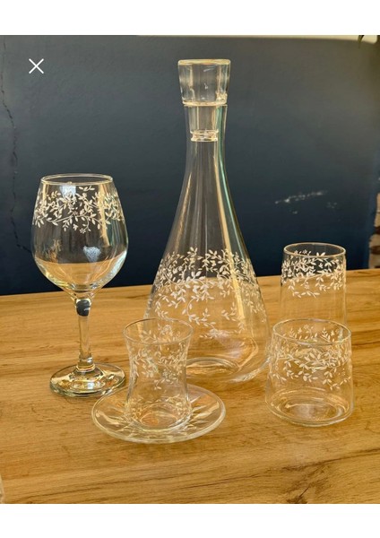 31 Parça Altı Kişilik Lüks Sarmaşık Desenli Takımı Vitrin Içi modelleri