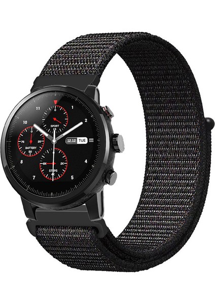Amazfit Pace 2 Stratos Akıllı Saat Uyumlu Spor Kumaş Desenli Cırt Cırtlı Kordon Kayış