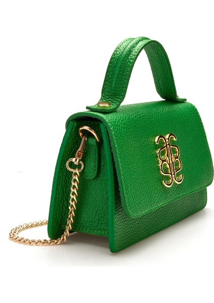 Deri Logolu Zincirli Çanta Yesil 12143966000 fiyatları