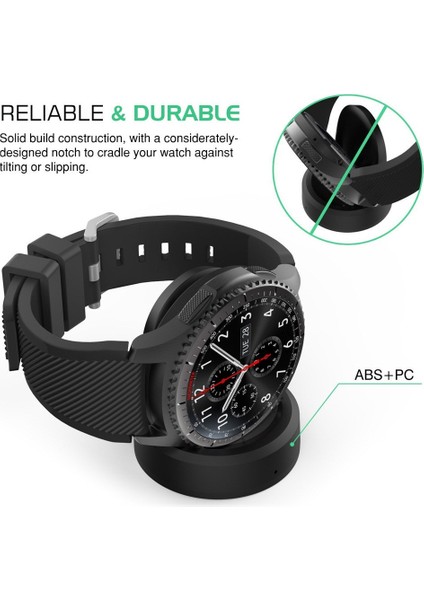 EP-YO805 Samsung Galaxy Watch 46MM SM-R800/42MM SM-R810 Akıllı Saat Kablosuz Şarj Cihazı Şarj Istasyonu ve Kablo (Yurt Dışından) fırsatları