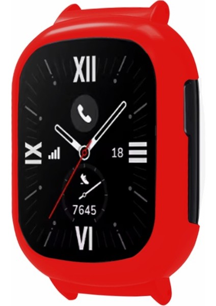 Honor Watch 4 Tampon Çerçeve Kılıfı Sert Pc Saat Koruyucu Kılıf 20MM Adaptör Bağlantılı - Kırmızı (Yurt Dışından)