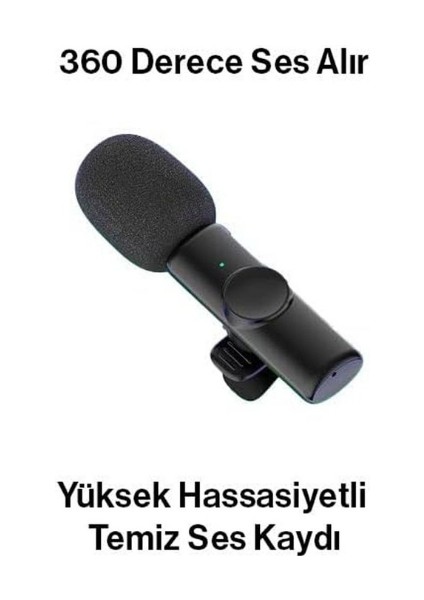 iPhone Lightning Girişli Youtube Tiktok Yayın Kablosuz Yaka Mikrofonu modelleri