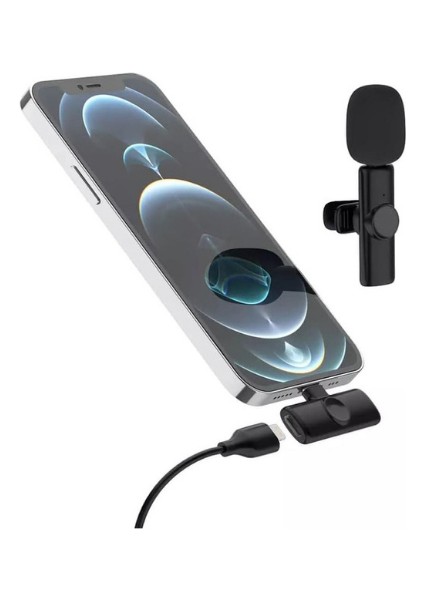 iPhone Lightning Girişli Youtube Tiktok Yayın Kablosuz Yaka Mikrofonu fırsatları