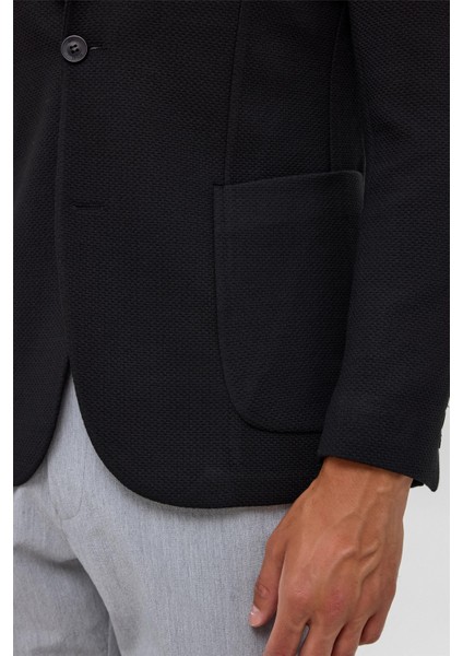 Siyah Slim Fit Desenli Mono Yaka 6 Drop Ceket fırsatları